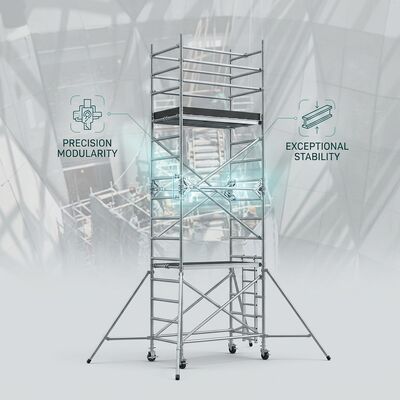 Dobra cena. Podwójna szerokość 1,35 m aluminiowa wieża rusztowaniowa 450 kg platforma o dużej wytrzymałości system dostępu budowlanego klasy przemysłowej certyfikat CE w Internecie