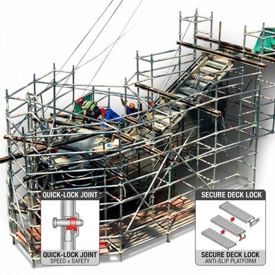 Dobra cena. Wielopoziomowa trójpiętrowa platforma rusztowania z aluminium Wieża Trzy niezależne pokłady robocze do jednoczesnego dostępu załogi w Internecie